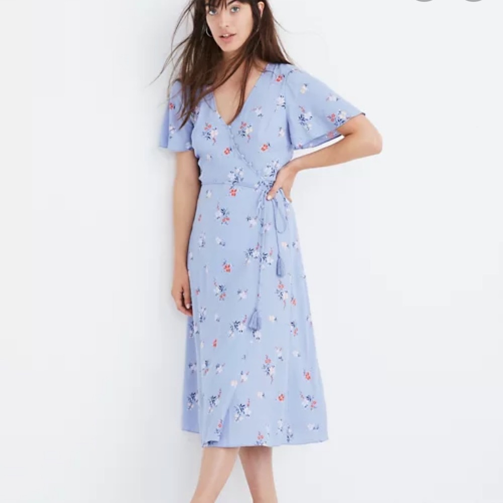 Madewell Button-Wrap Midi Dress in Aloha Floral
